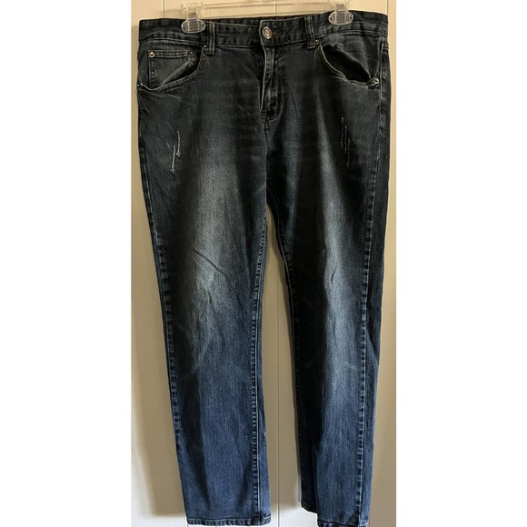 Carbon Slim Straight Distressed Jeans Medium Wash 34x31 - Picture 1 of 3